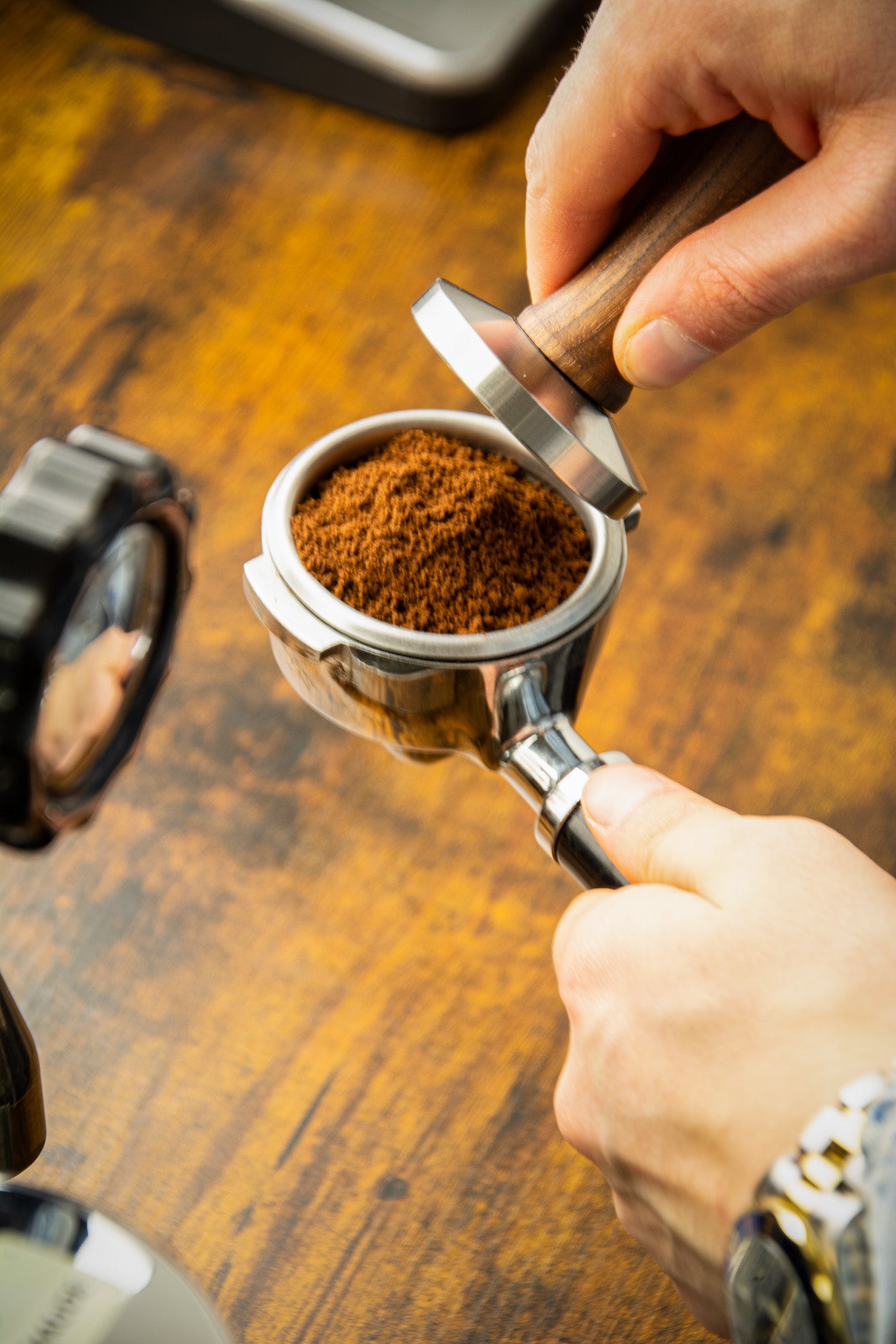 Handgefertigter Barista-Holzgriff